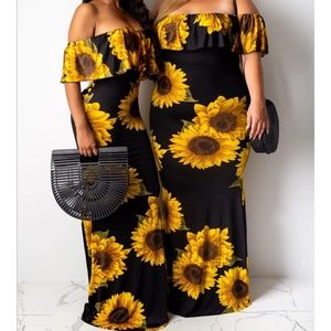 Off the shoulder Sunflower Maxi